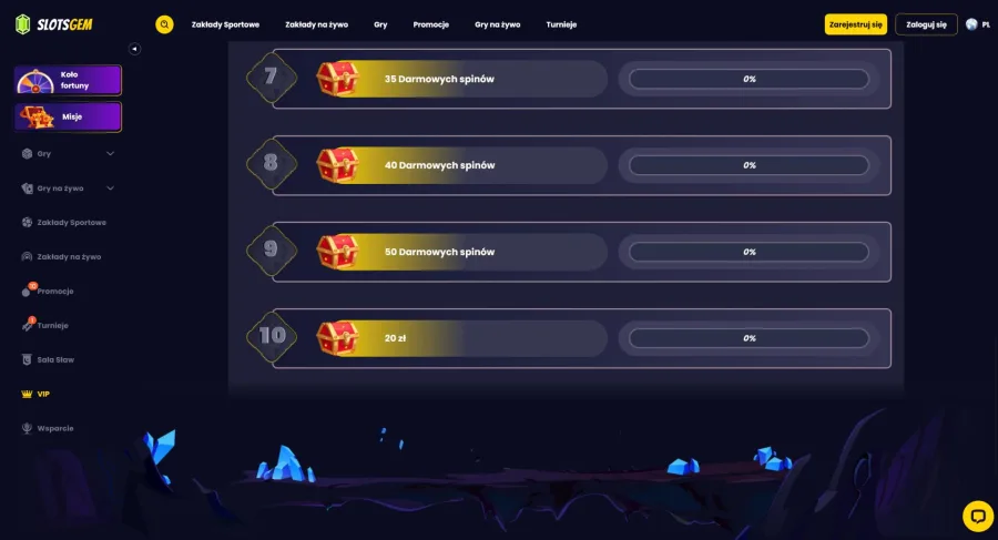 35 darmowych spinów w Slotsgem Casino